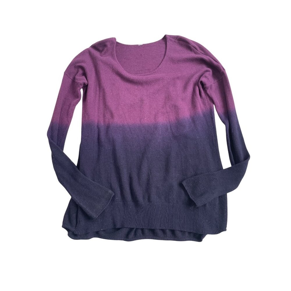 Lululemon Large XL 14 Yoga Cozy Merino Wool Pullover Heathered Plum/Black Swan